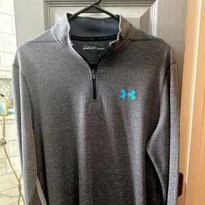 Under Armour Charcoal Quarter-Zip with Blue Logo